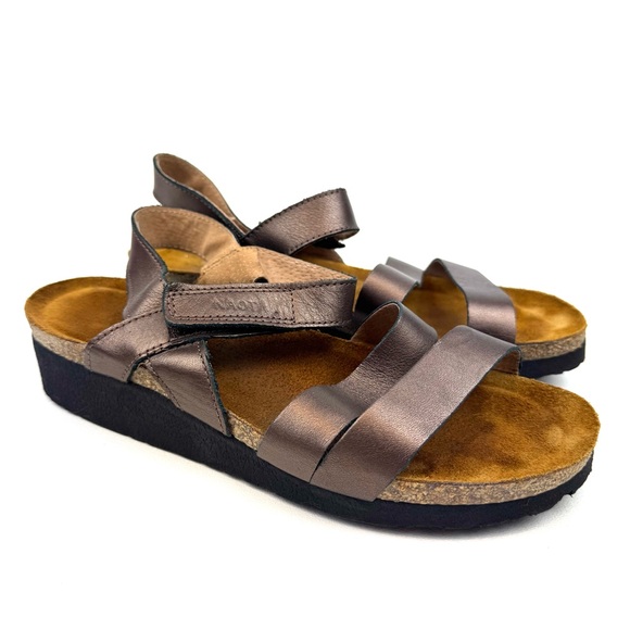 Naot Kayla sandals metallic leather strappy comfort wedge size 40 - Picture 9 of 9